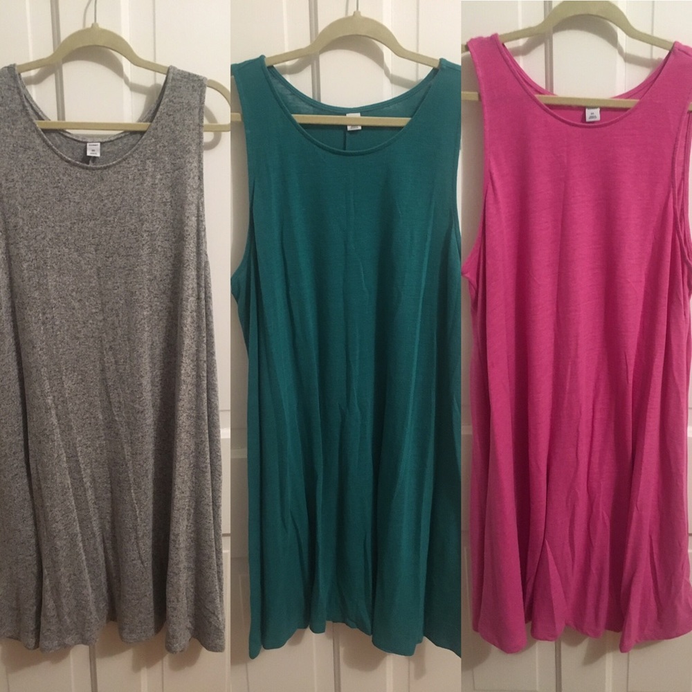 (3) Linen Swing Dresses Old Navy XXL